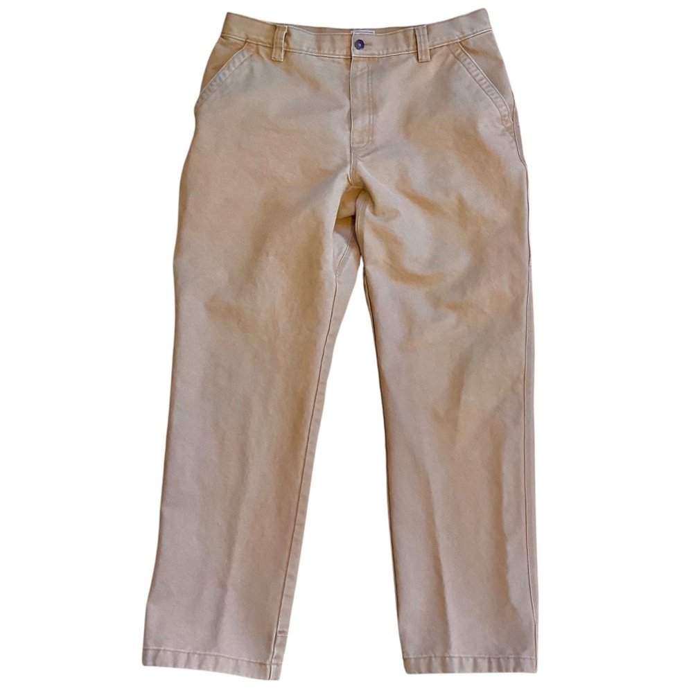 L.L. BEAN Carpenter Jeans 38x34 Workwear Tan Canvas
